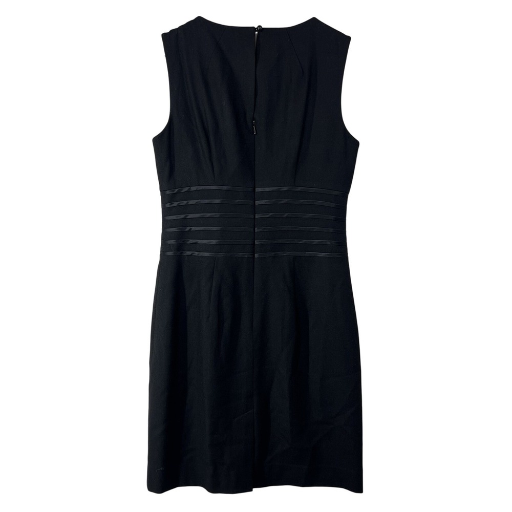 Banana Republic Black Wool Silk Trim Sleeveless Sheath Dress‎ Size 2 Stretch - Picture 10 of 10